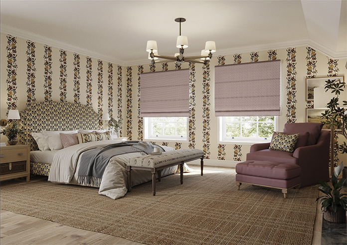 Scallop and Bud, Mulberry - Twist&Fit Roman Blind - Image 6